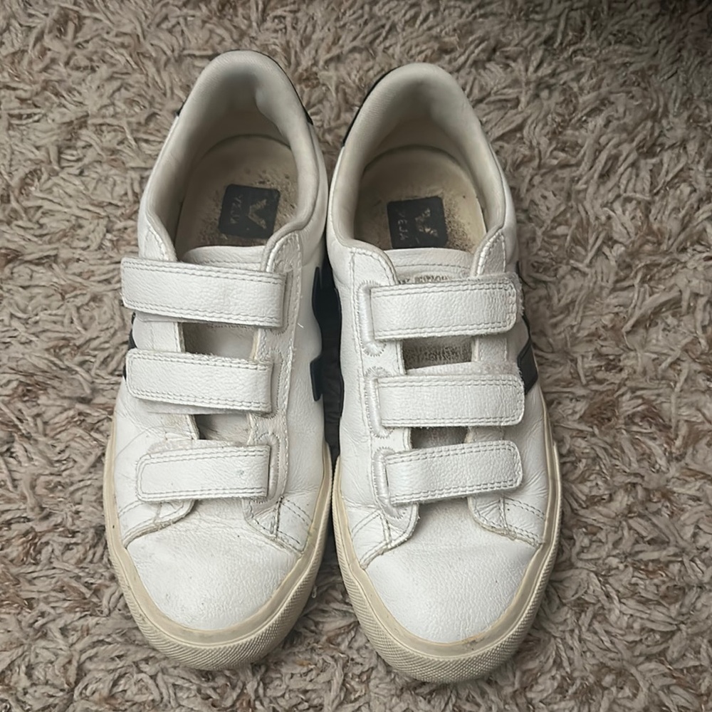 Veja White Velcro Sneakers Casual Low-Top